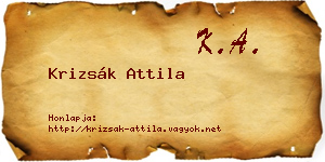 Krizsák Attila névjegykártya